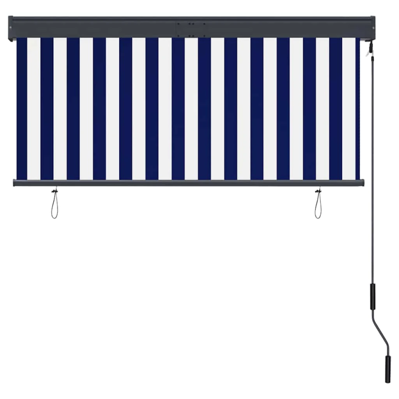 vidaXL āra ruļļu žalūzija, 140x250 cm, zila un balta