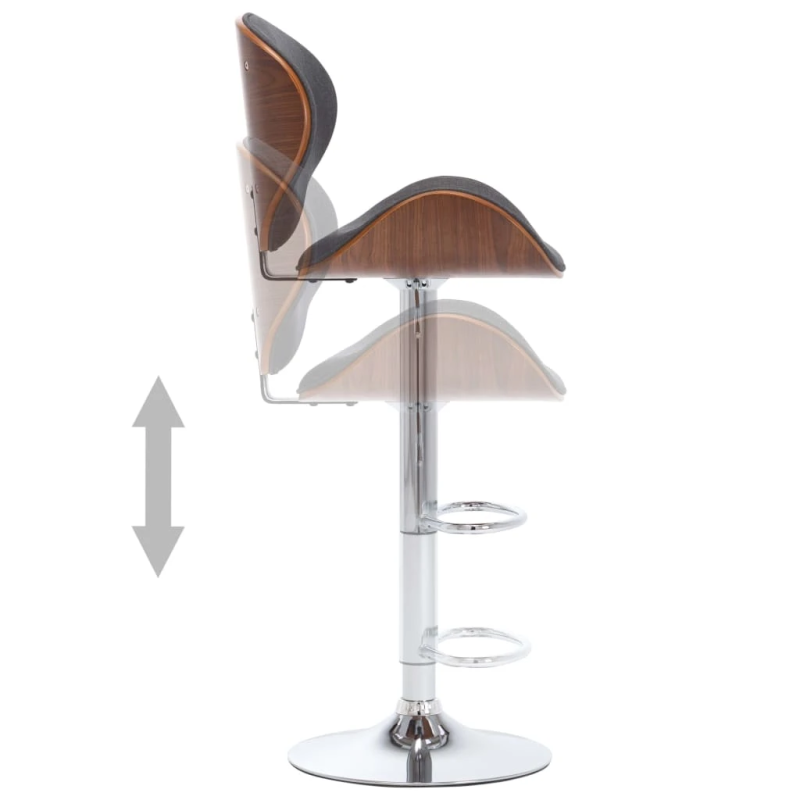 vidaXL bāra krēsls, pelēks audums