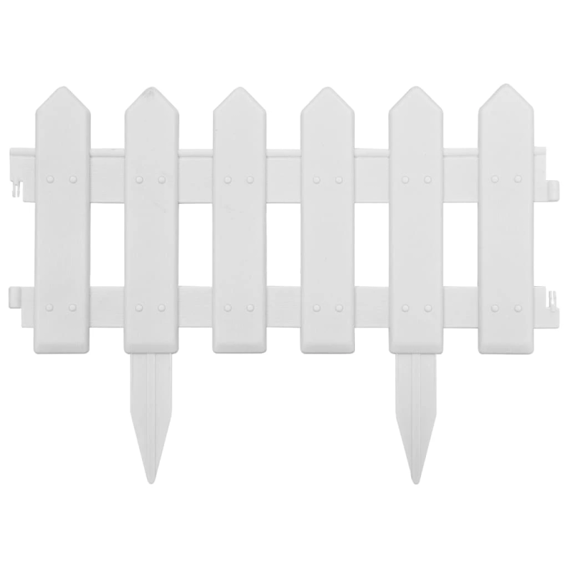 vidaXL zāliena apmales, 25 gab., baltas, 10 m, PP