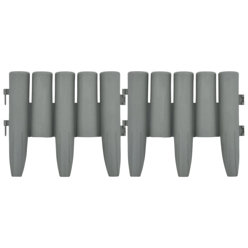 vidaXL zāliena apmales, 36 gab., pelēkas, 10 m, PP