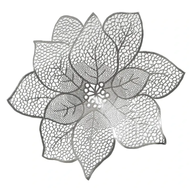 Galda paklājs FLOWER, sudraba, pvc
