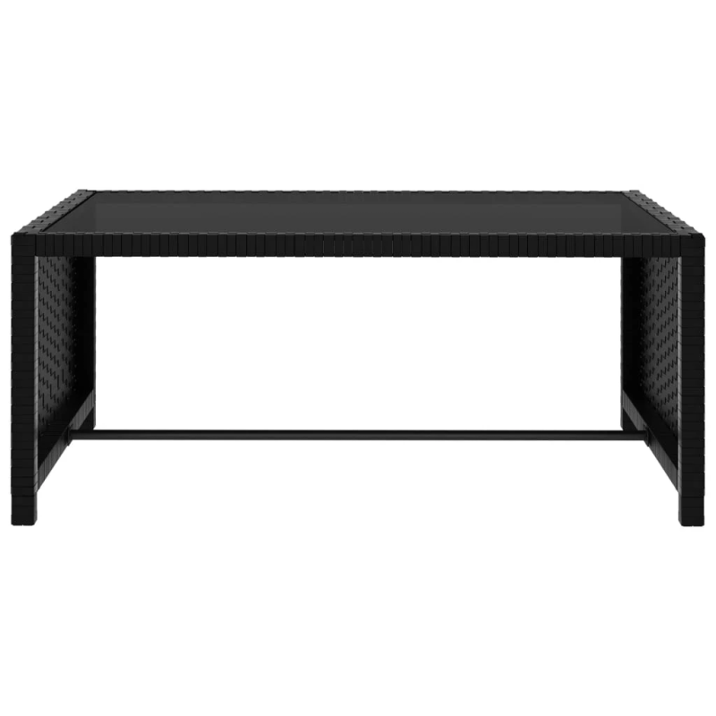 vidaXL dārza krēsli, 2 gab., ar galdu, melna PE rotangpalma