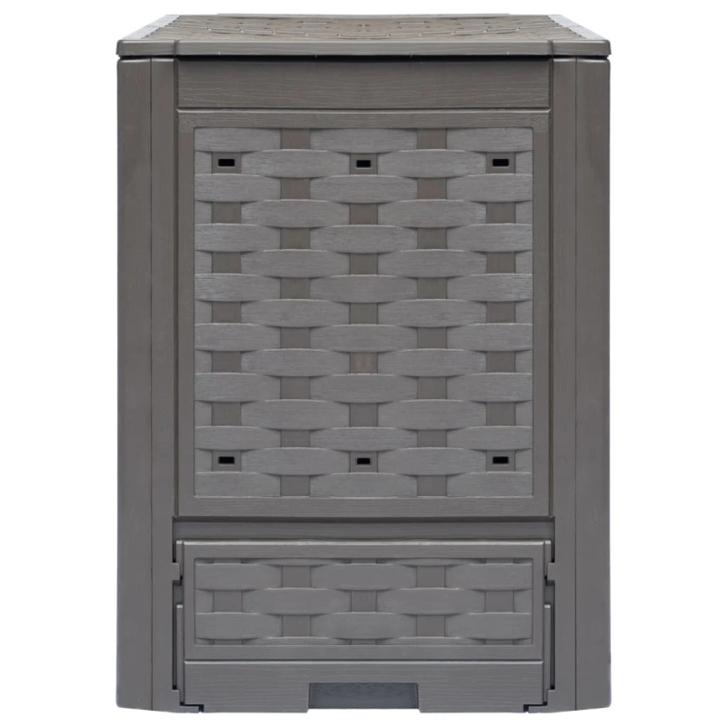 vidaXL komposta kastes, 2 gab., brūnas, 60x60x83 cm, 600 L, plastmasa