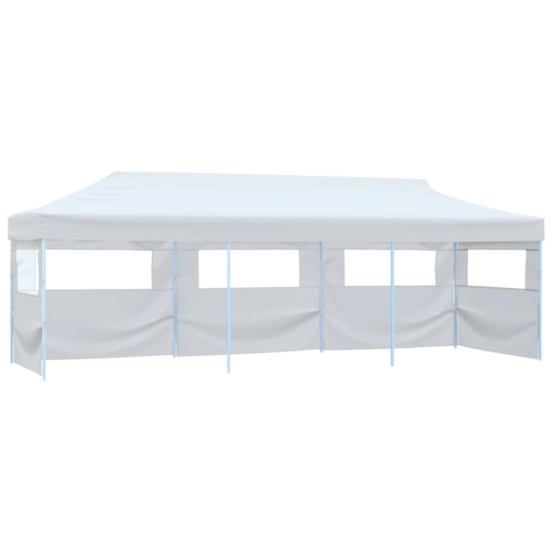 vidaXL saliekama nojume ar 5 sānu sienām, 3x9 m, balta