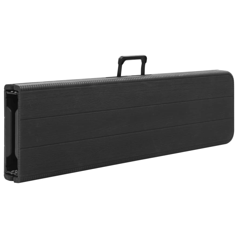 vidaXL saliekami dārza soli, 2 gab., 180 cm, HDPE, melni