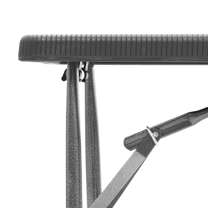 vidaXL saliekami dārza soli, 2 gab., 180 cm, HDPE, melni