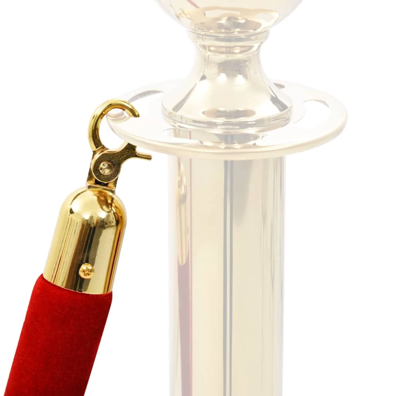 vidaXL barjeras virve, sarkanā un zelta krāsā, samts