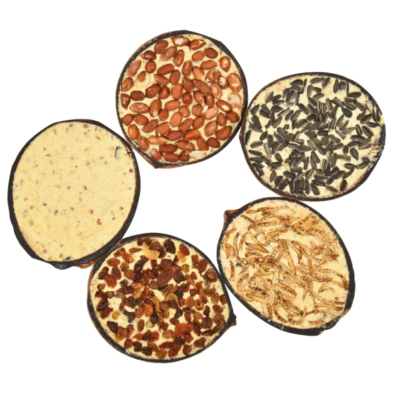 vidaXL putnu barība, pildītas kokosriekstu pusītes, 10 gab., 290 g