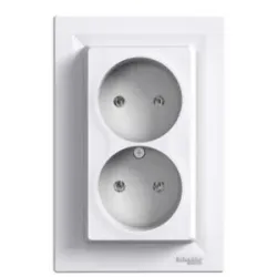 Schneider Asfora Socket 1+1 White