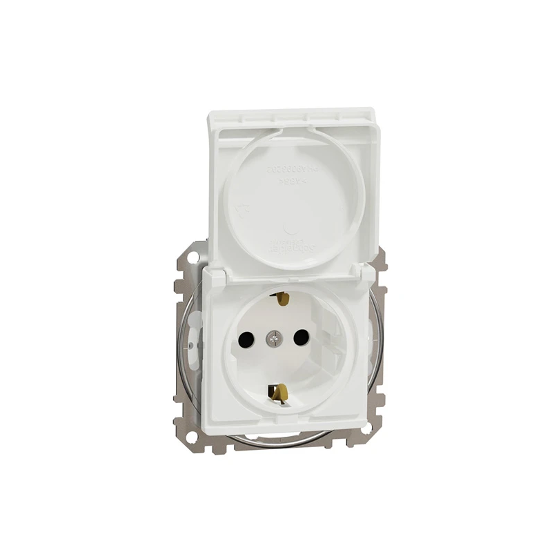 K-ligzda ip44 1-viet zemējums+vāks balts