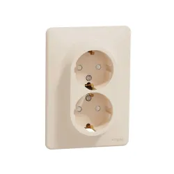 Contact socket 2-place SEDNA a-z beige