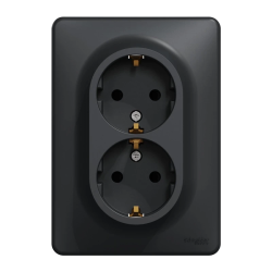 Divvietīgs kontaktligzdas SCHNEIDER SEDNA DESIGN.antracīts