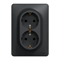 Pistikupesa 2-ne Schneider Electric Sedna Design SDD314221, maandusega, antratsiit v.