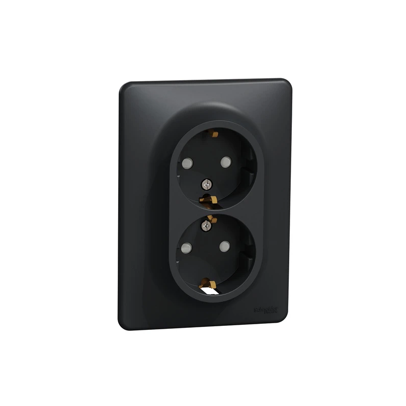 Divvietīgs kontaktligzdas SCHNEIDER SEDNA DESIGN.antracīts