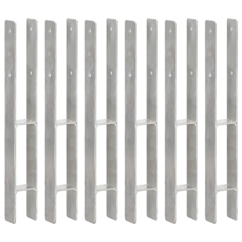 vidaXL žogu stiprinājumi, 6 gab., sudraba krāsa, 7x6x60 cm, tērauds