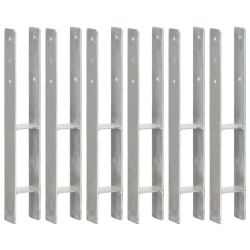 vidaXL žogu stiprinājumi, 6 gab., sudraba krāsa, 8x6x60 cm, tērauds