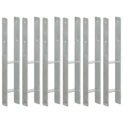 vidaXL žogu stiprinājumi, 6 gab., sudraba krāsa, 9x6x60 cm, tērauds