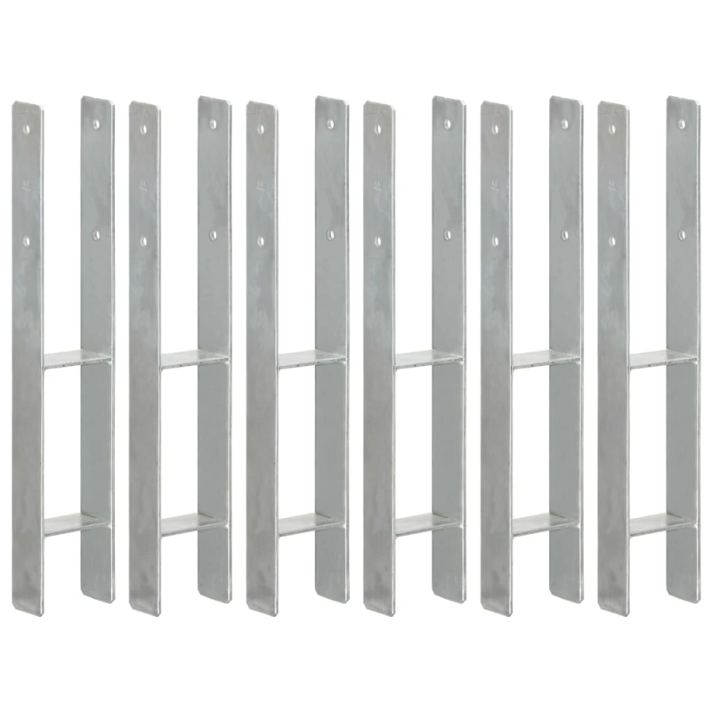vidaXL žogu stiprinājumi, 6 gab., sudraba krāsa, 9x6x60 cm, tērauds