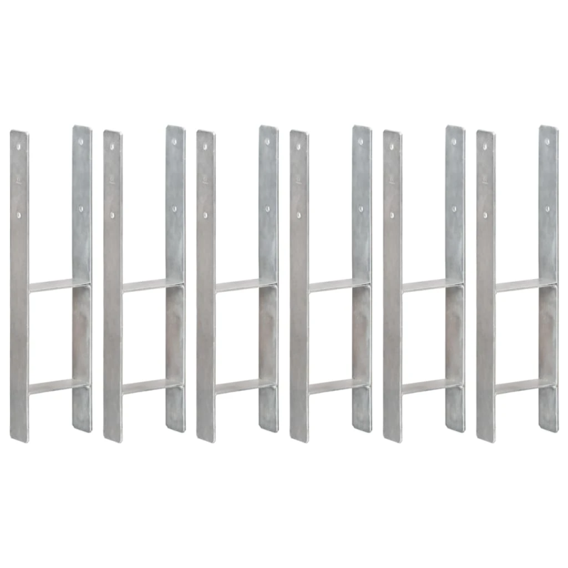 vidaXL žoga stiprinājumi, 6 gab., sudraba krāsa, 14x6x60 cm, tērauds