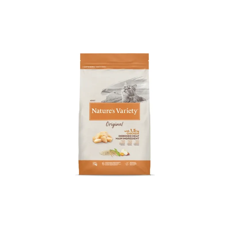 Natures Variety Nature's Variety Cat Original Chicken 7 kg - sausā barība ar vistu pieaugušiem kaķiem