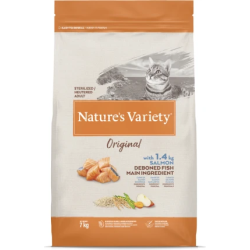 Nature's Variety Cat Original Sterilized Salmon 7 kg - Sausā barība ar lasi pieaugušiem sterilizētiem kaķiem