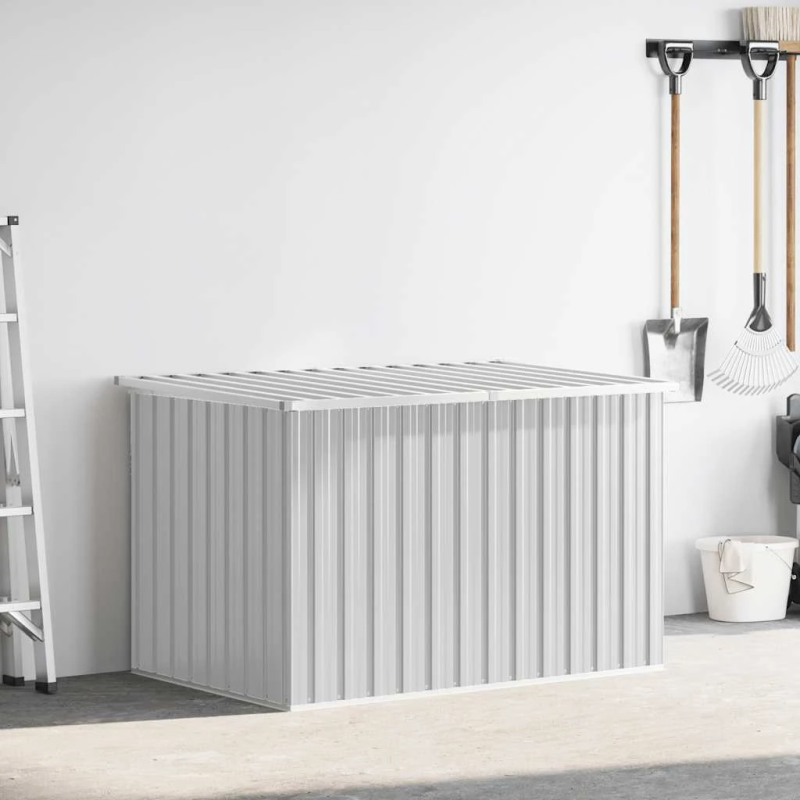 vidaXL dārza uzglabāšanas kaste, pelēka, 149x99x93 cm