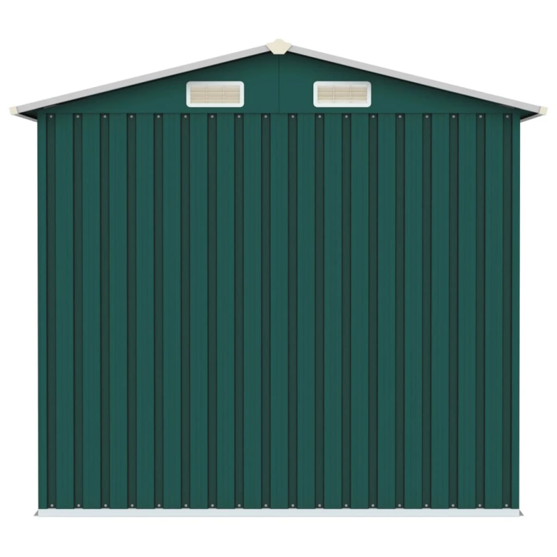 vidaXL dārza šķūnis, zaļš, 205x129x183 cm, cinkots tērauds