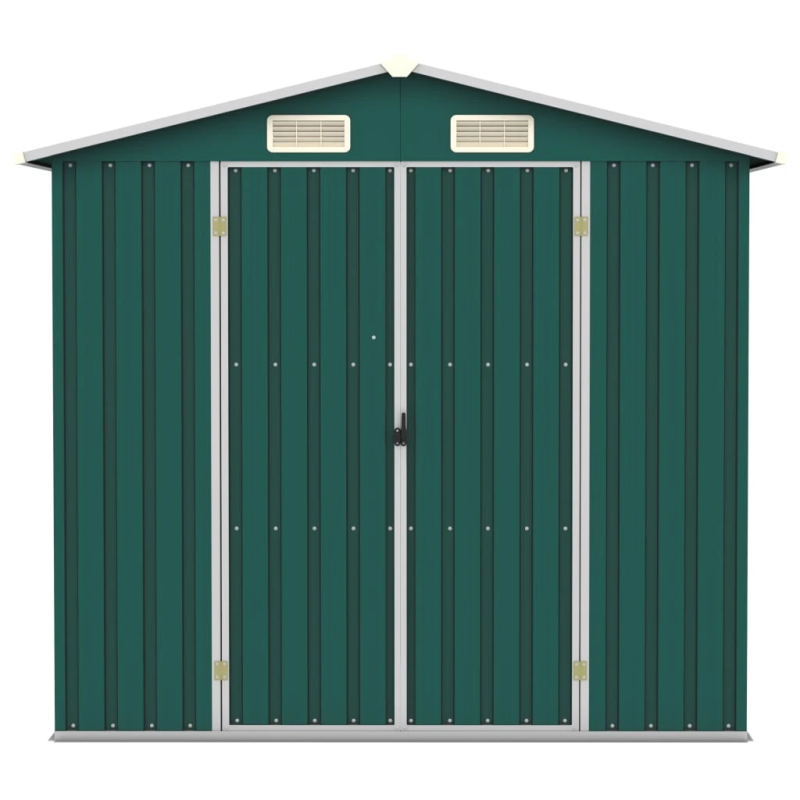 vidaXL dārza šķūnis, zaļš, 205x129x183 cm, cinkots tērauds