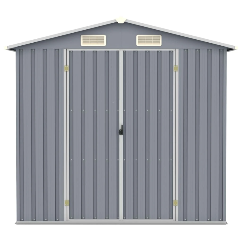 vidaXL dārza šķūnis, pelēks, 205x129x183 cm, cinkots tērauds