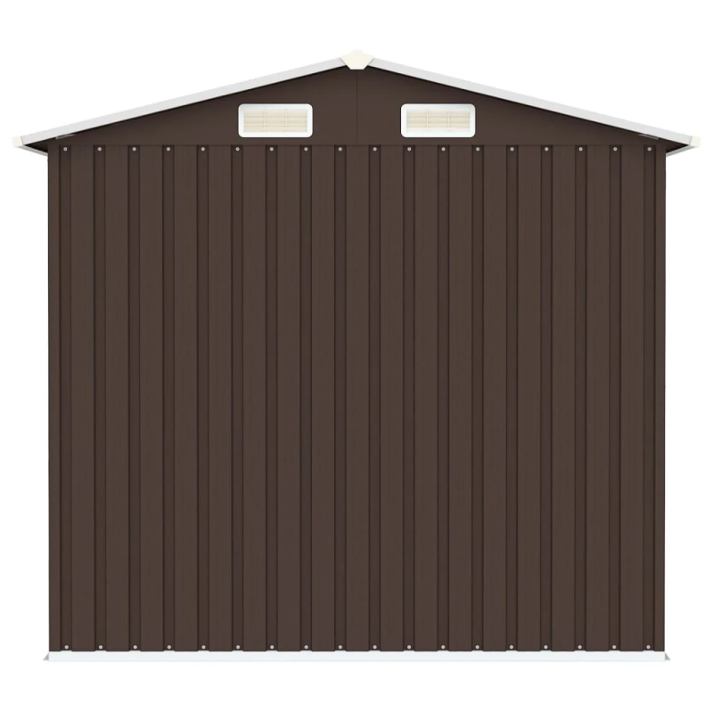 vidaXL dārza šķūnis, brūns, 205x129x183 cm, cinkots tērauds
