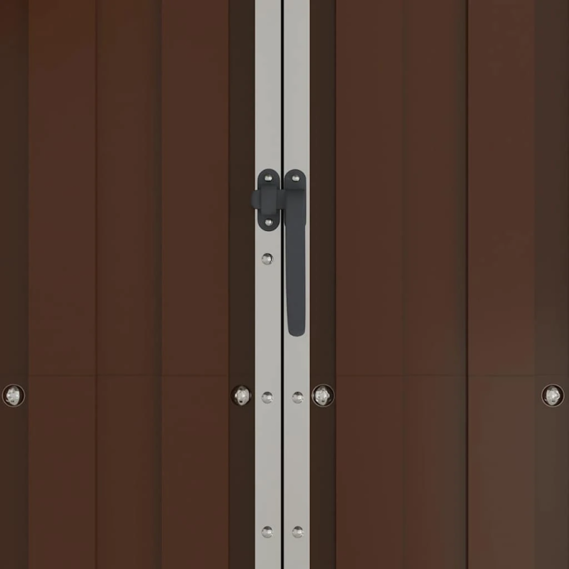 vidaXL dārza šķūnis, brūns, 116x45x175 cm, cinkots tērauds