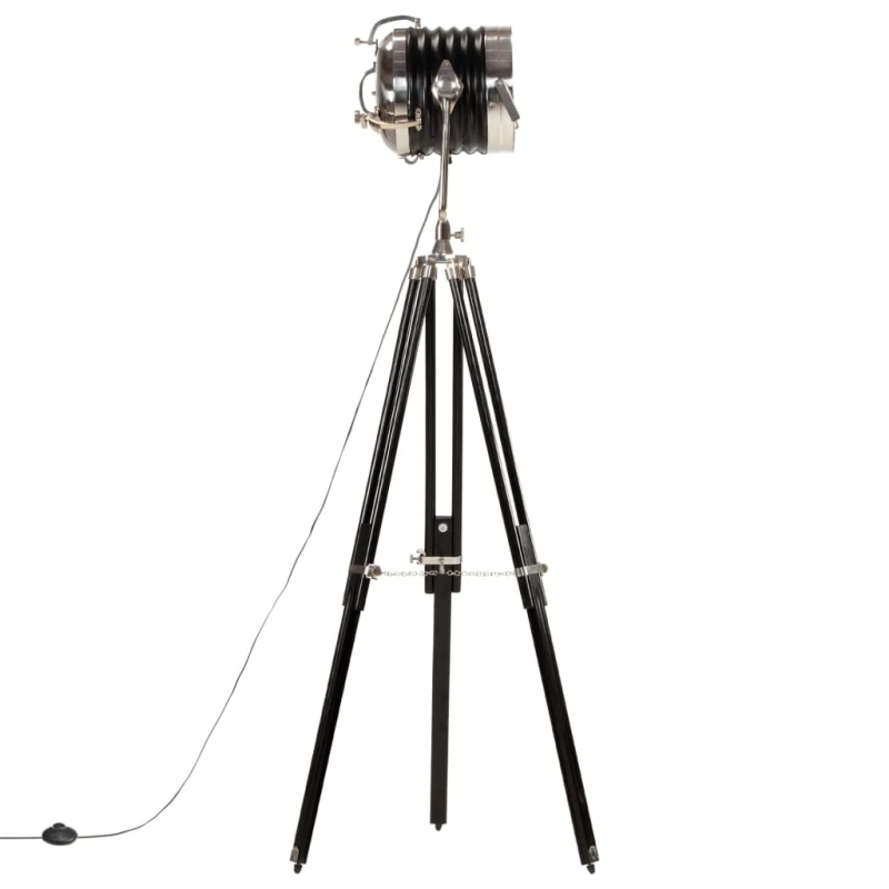 vidaXL grīdas lampa uz statīva, melns mango masīvkoks, 171 cm