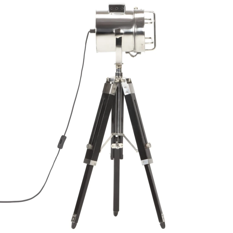 vidaXL grīdas lampa uz statīva, melns mango masīvkoks, 69 cm