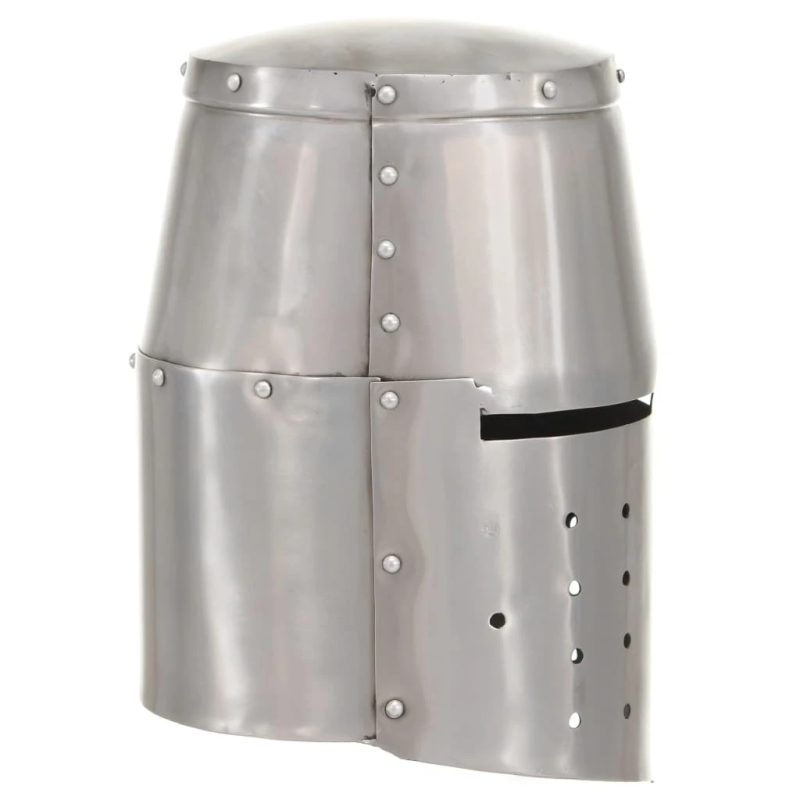 vidaXL viduslaiku bruņinieku ķivere, replika, sudraba krāsas tērauds