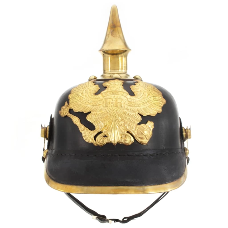 vidaXL prūšu bruņu cepure, replika, melns tērauds