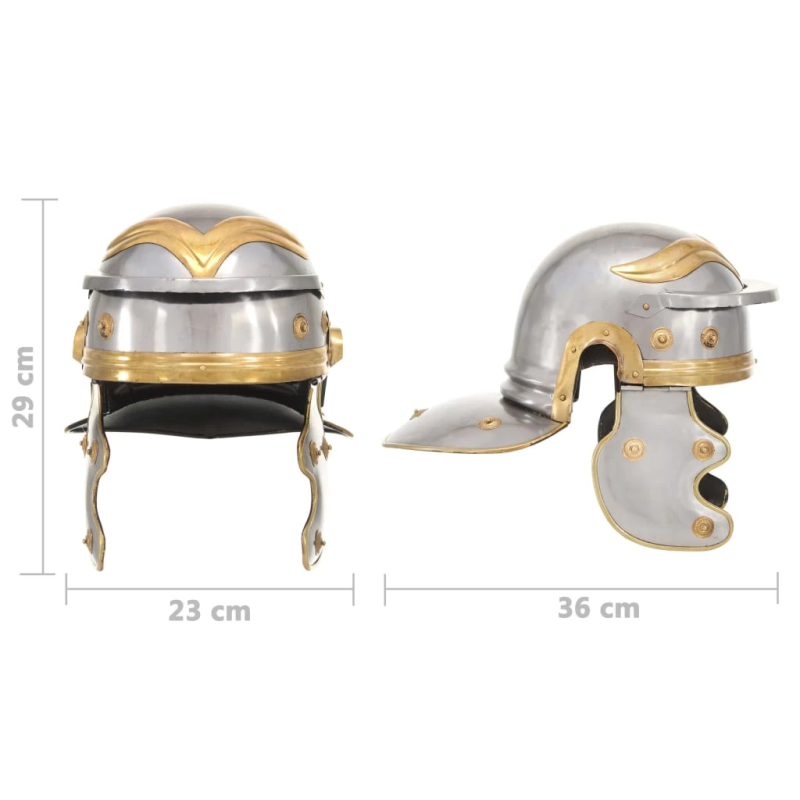 vidaXL romiešu bruņucepure, replika, sudraba krāsas tērauds