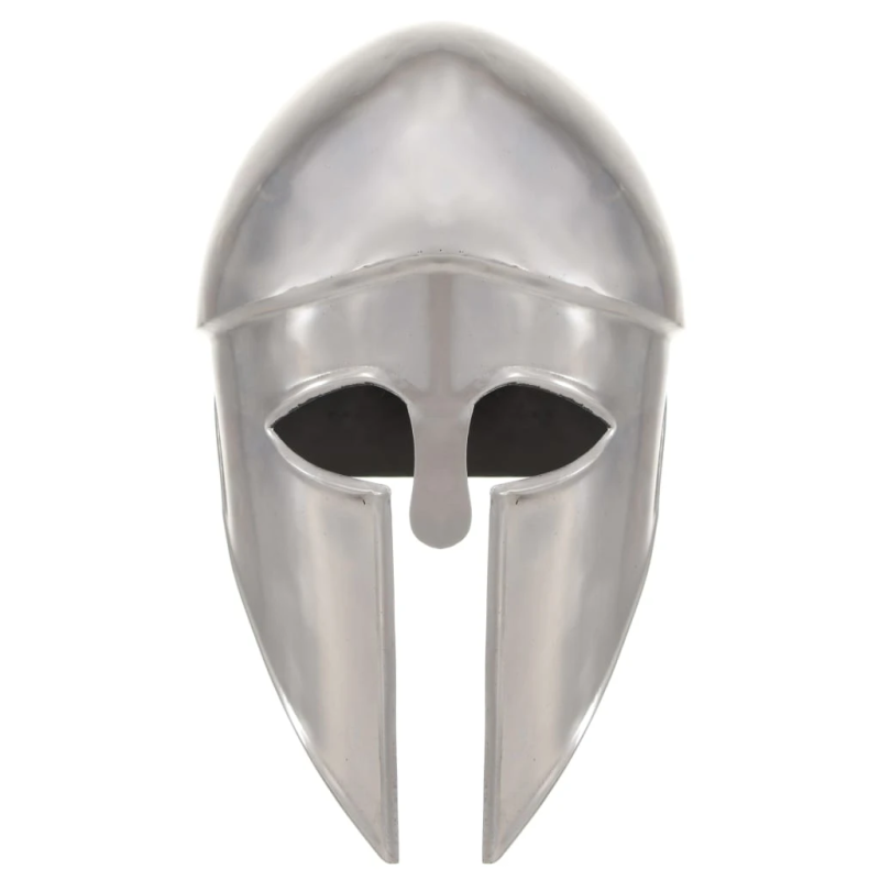 vidaXL grieķu karotāju bruņucepure, replika, sudraba krāsas tērauds