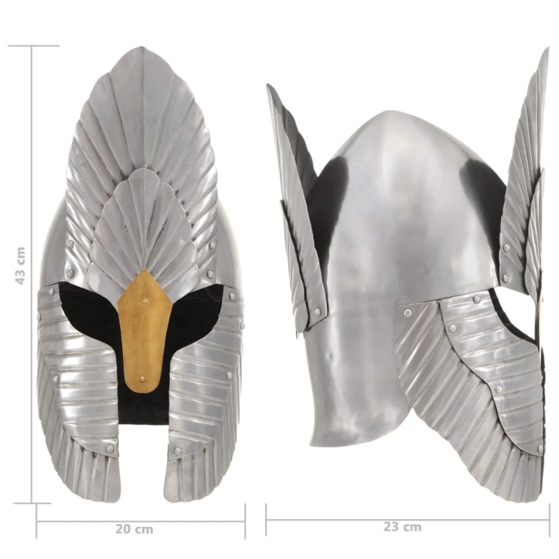 vidaXL pasaku bruņinieku ķivere, replika, sudraba krāsas tērauds