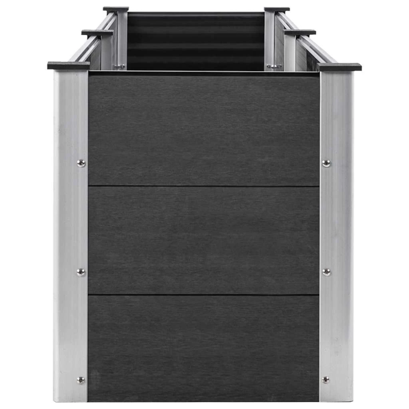 vidaXL augstā puķu kaste, 250x50x54 cm, pelēks WPC