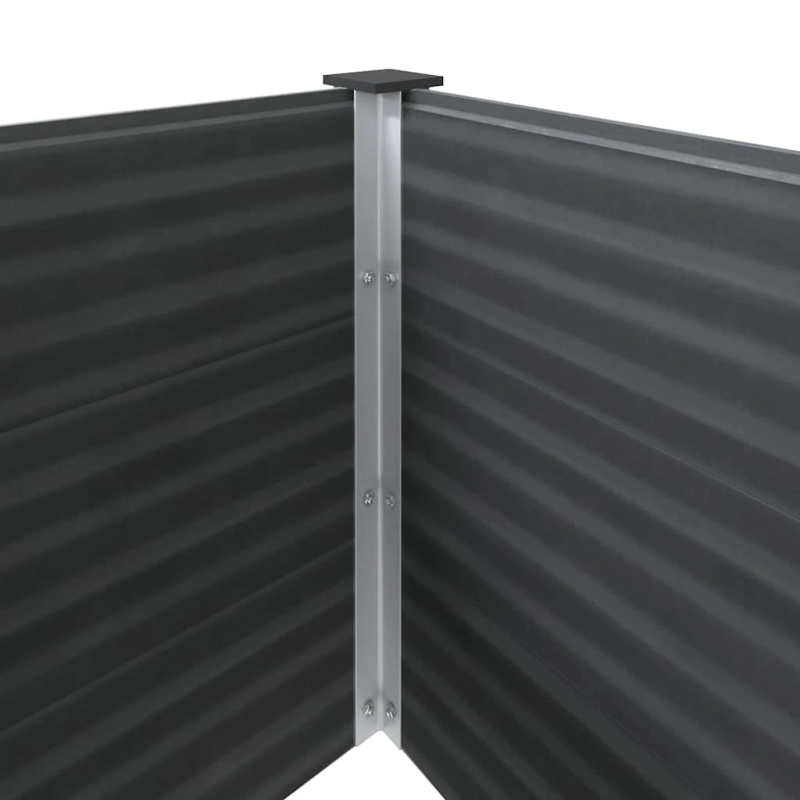 vidaXL augstā puķu kaste, 250x50x54 cm, pelēks WPC