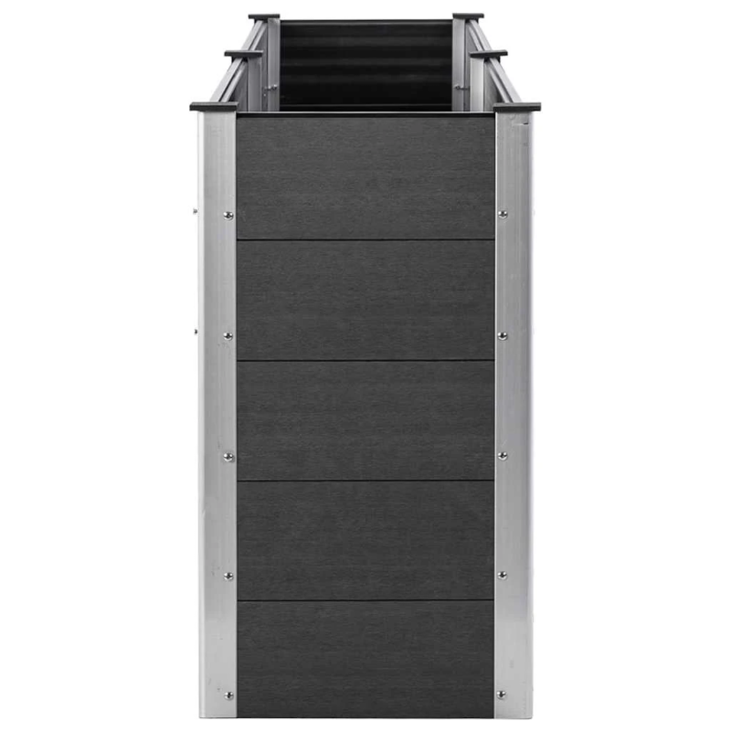 vidaXL augstā puķu kaste, 250x50x91 cm, pelēks WPC