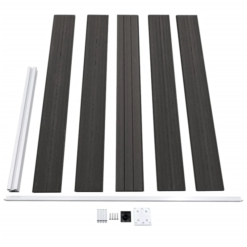 vidaXL dārza žogs, 175x105 cm, pelēks WPC