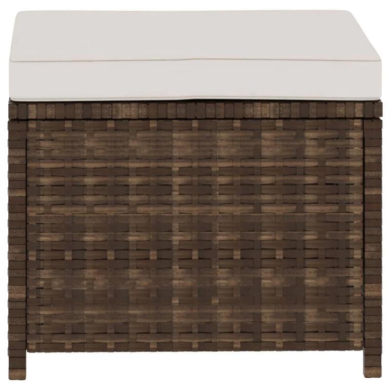 vidaXL 5-daļīgs dārza atpūtas mēbeļu komplekts ar matračiem, PE, brūns