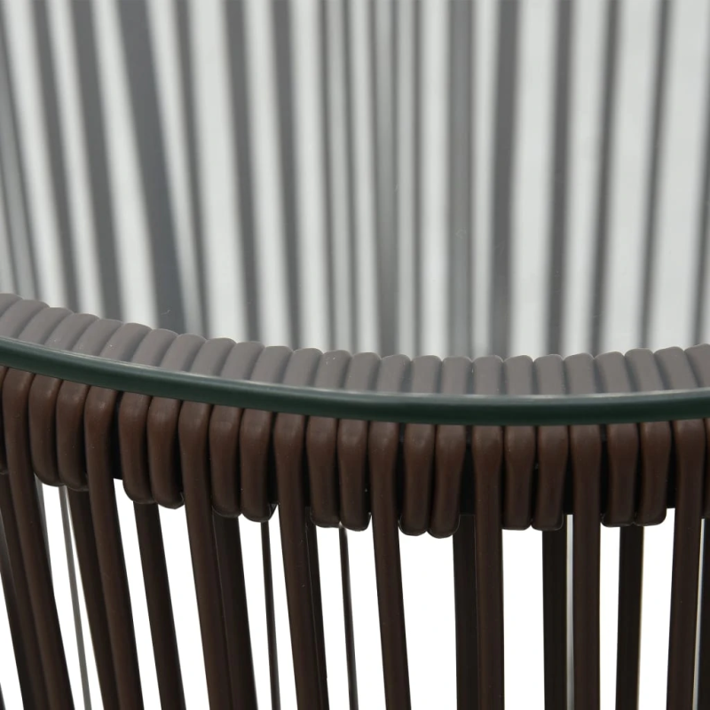 vidaXL 3-daļīgs bistro mēbeļu komplekts, matrači, brūna PE Rotangpalma