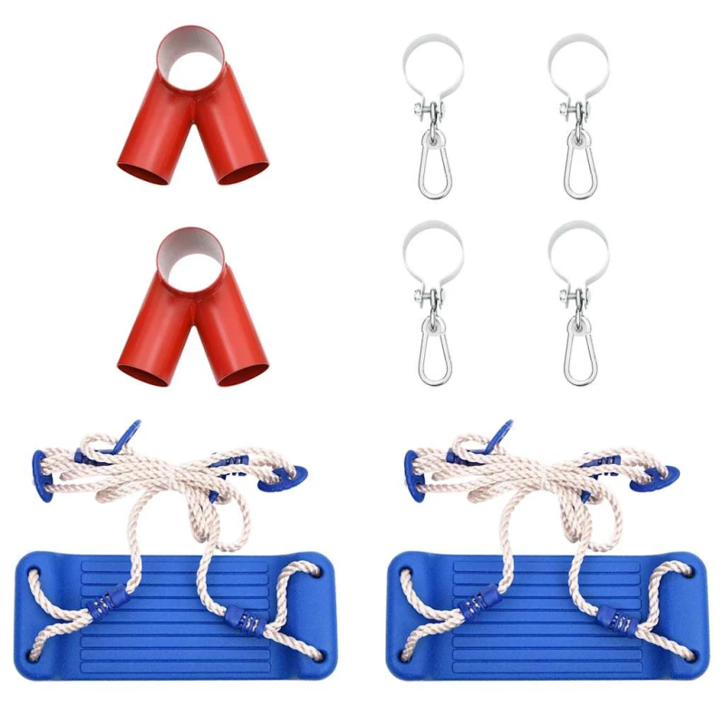 vidaXL šūpoļu sēdekļi ar virvēm, 2 gab., zili, 38x16 cm polietilēns