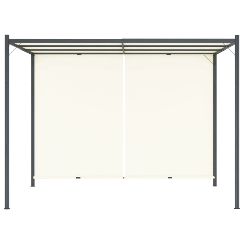 vidaXL nojume ar regulējamu jumtu, krēmkrāsa, 3x3 m, tērauds
