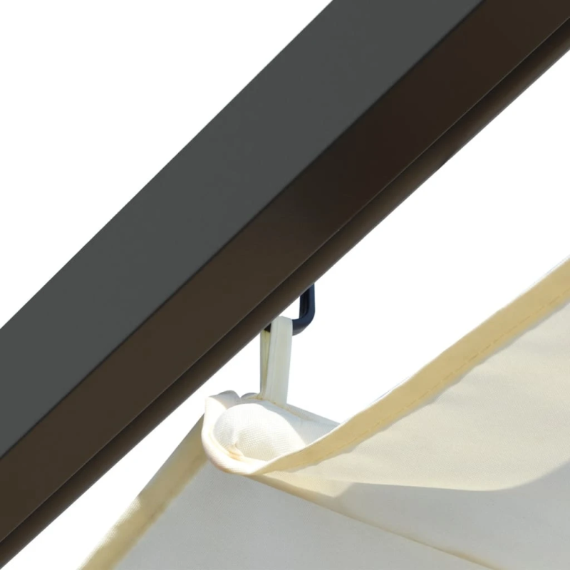 vidaXL nojume ar izvelkamu jumtu, 3x3 m, tērauds, krēmbalta