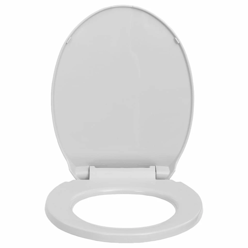 vidaXL tualetes poda sēdeklis, lēnās aizvēršanas funkcija, pelēks
