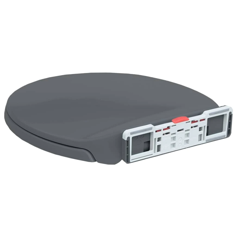 vidaXL tualetes poda sēdeklis, lēnās aizvēršanas funkcija, pelēks