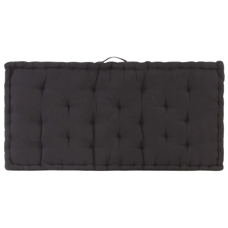vidaXL palešu dīvānu spilvens, melna, 120x80x10 cm, kokvilna